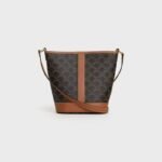 Celine Small Logo-Print Bucket Tote Bag Triomphe Canvas - Image 4