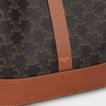 Celine Medium Triomphe Canvas Bucket Bag, Tan Leather Trim - Image 4