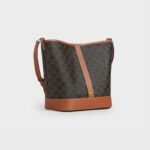 Celine Medium Triomphe Canvas Bucket Bag, Tan Leather Trim - Image 2