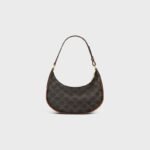 Celine Ava Triomphe Canvas Handbag with Tan Calfskin Trim Gold - Tone Hardware - Image 3