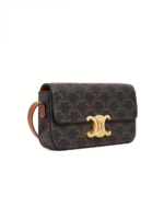 Celine Triomphe Monogram Calfskin Flap Shoulder Crossbody Bag - Image 2