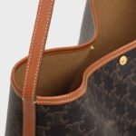 Celine Tan Soft Shopper Triomphe Canvas Shoulder Crossbody Tote - Image 7