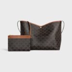 Celine Tan Soft Shopper Triomphe Canvas Shoulder Crossbody Tote - Image 4