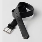 PRADA Men's Black Saffiano Leather Belt - Image 2