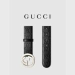 GUCCI Black Leather GG Buckle Belt 4cm - Image 2