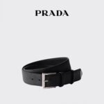 PRADA Men's Black Saffiano Leather Belt