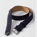 PRADA Navy Blue Suede Leather Belt 3.5cm - Image 2