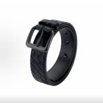 BOTTEGA VENETA Woven Leather Belt Square Pin Buckle Black 3.5cm - Image 3