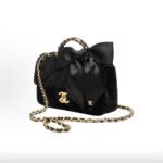Chanel 25K Handle Large Bow Series Velvet with Gold Metal Top Handle & Shoulder Bag - Image 3
