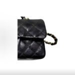 CHANEL 25B CF Mini Gold-Tone Buckle Quilted Grained Calfskin Gold Chain Shoulder & Top Handle Bag - Image 3