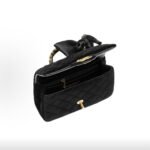 Chanel 25K Handle Large Bow Series Velvet with Gold Metal Top Handle & Shoulder Bag - Image 4