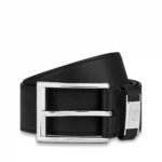 Louis Vuitton Men's Black Calfskin Belt, 3.5cm - Image 2