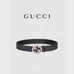 GUCCI Interlocking Double G Buckle Belt, 4cm