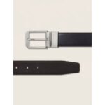 ZEGNA Black & Dark Brown Reversible Leather Belt 3.5CM - Image 3
