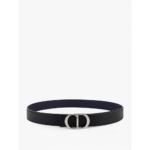 DIOR Men's Reversible Calfskin Belt with Silver Logo Buckle, 3.5cm