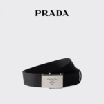 PRADA Men's Nylon Webbing & Leather Belt 3.5CM