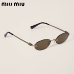 Miu Miu Women's Logo Metal Rimless Sunglasses - Image 3