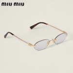 Miu Miu Women's Logo Metal Rimless Sunglasses