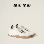 Miu Miu Women's Tyre Technical Fabric & Suede Calfskin Sneakers