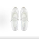 Miu Miu Plume White Suede Round-toe Mary Jane Ballet Flats - Image 2