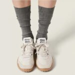 Miu Miu Women's Tyre Technical Fabric & Suede Calfskin Sneakers - Image 2