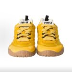 Miu Miu Women's Tyre Technical Fabric & Suede Calfskin Sneakers - Image 8