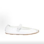 Miu Miu Plume White Suede Round-toe Mary Jane Ballet Flats