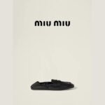 Miu Miu Women's Ruches Nappa Leather Loafers - Image 4
