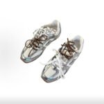 Miu Miu × New Balance 530 Silver Leather & Mesh Sneakers - Image 4
