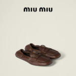 Miu Miu Women's Ruches Nappa Leather Loafers