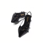 Miu Miu Women's Buckle Glossy Calfskin Heels - Image 4