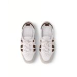 LV Sneakerina 1AHNC6 White Lamb Suede Lace-Up Ballet Trainer - Image 4
