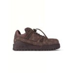 LV Trainer Maxi brown calfskin drawstring low-top sneaker - Image 3