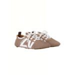 LV Sneakerina 1AHNFA Brown Lamb Suede Lace-Up Ballet Trainer