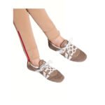 LV Sneakerina 1AHNFA Brown Lamb Suede Lace-Up Ballet Trainer - Image 2