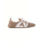 LV Sneakerina 1AHNFA Brown Lamb Suede Lace-Up Ballet Trainer - Image 3