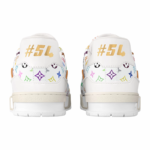 Takashi Murakami x LV Trainer White Monogram Leather Sneaker - Image 4