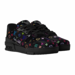 Takashi Murakami x LV Trainer Black Monogram Leather Sneaker