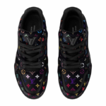 Takashi Murakami x LV Trainer Black Monogram Leather Sneaker - Image 3