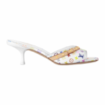 Takashi Murakami x LV White Leather Slide Heels,3.5cm Heel Height - Image 3