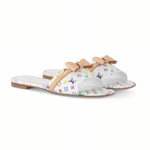 Takashi Murakami x Louis Vuitton White Leather Flat Slides
