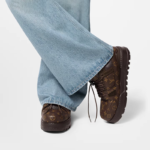 LV Trainer Maxi brown calfskin drawstring low-top sneaker - Image 2