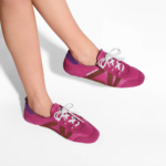 LV Sneakerina Lamb Suede & TPU Ballet Sneakers 1AHNEE PINK - Image 2