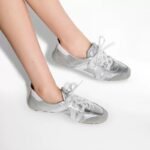 LV Sneakerina Lamb Suede & TPU Ballet Sneakers 1AHOJD Silver - Image 2