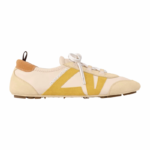 LV Sneakerina 1AHNEU Pale Beige Lamb Suede Lace-Up Ballet Trainer - Image 3
