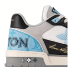 LV Trainer 1AC50Y Men’s Low-Top Sneakers Navy Calfskin & Canvas - Image 3