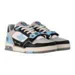 LV Trainer 1AC50Y Men’s Low-Top Sneakers Navy Calfskin & Canvas