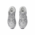 LV Olympia 1AHOI1 Women’s Sneakers, Mesh & Silver Leather - Image 3
