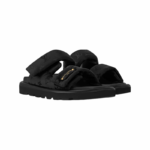 LV Pool Slide 1AHNQU Women’s Flat Slide, Black Monogram with Leather Lining