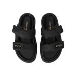 LV Pool Slide 1AHNQU Women’s Flat Slide, Black Monogram with Leather Lining - Image 2